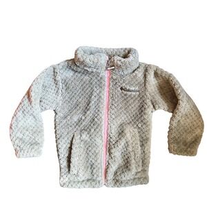 Columbia Gorpcore Cozy Kids Full Zip Green Pink Fleece Jacket